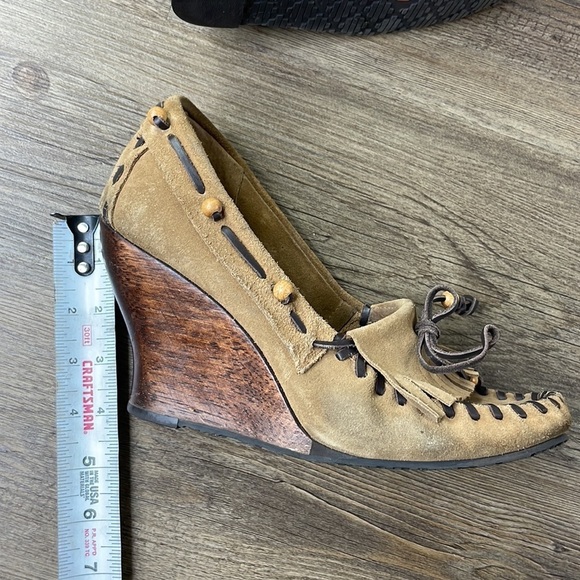Sam Edeman Angelina Wedge Moccasin with Wood Heel, size 8.5 - Picture 8 of 8